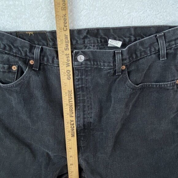 Levis 505 Jeans Mens 42x30 (40x30) Black Regular Fit Straight Leg Denim Workwear - Picture 6 of 11